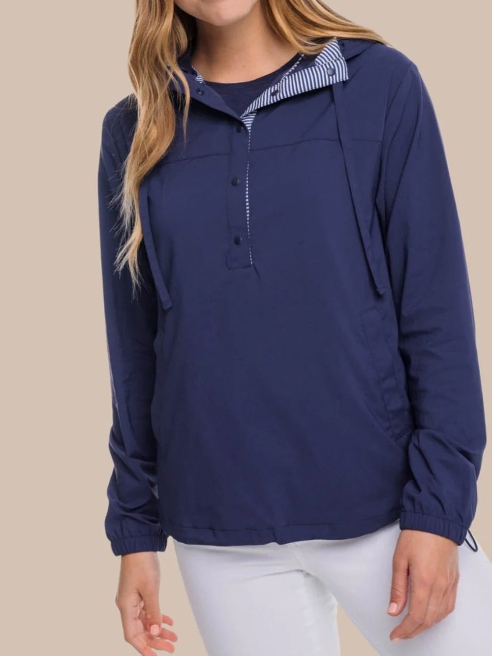 Southern Tide CALIE Pop Placket Popover Sz Med Nautical Gorpcore Outerwear
